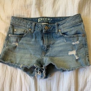 peek denim shorts